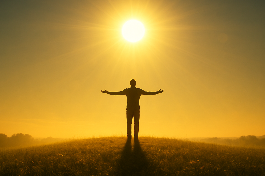 Majestic summer solstice sun at high noon